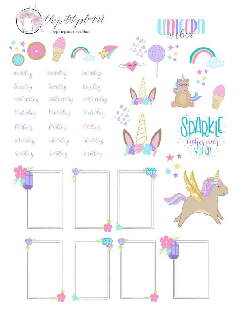 Free Printable Unicorn Stickers for your Bullet Journal ⋆ The ...