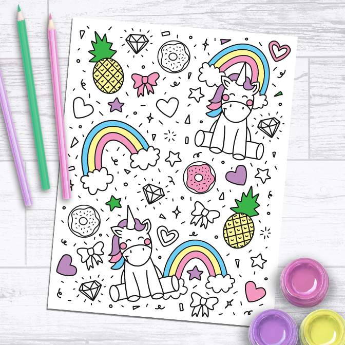 Free Unicorn Coloring Page - Pineapple Paper Co.