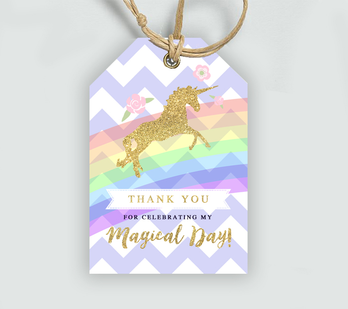 Free Unicorn Purple Thank You Tags, Instant Download Printable ...