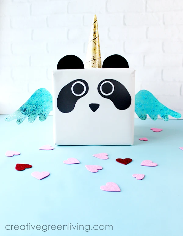 DIY Panda Unicorn Valentine Box with FREE Printable Pattern | Eco ...