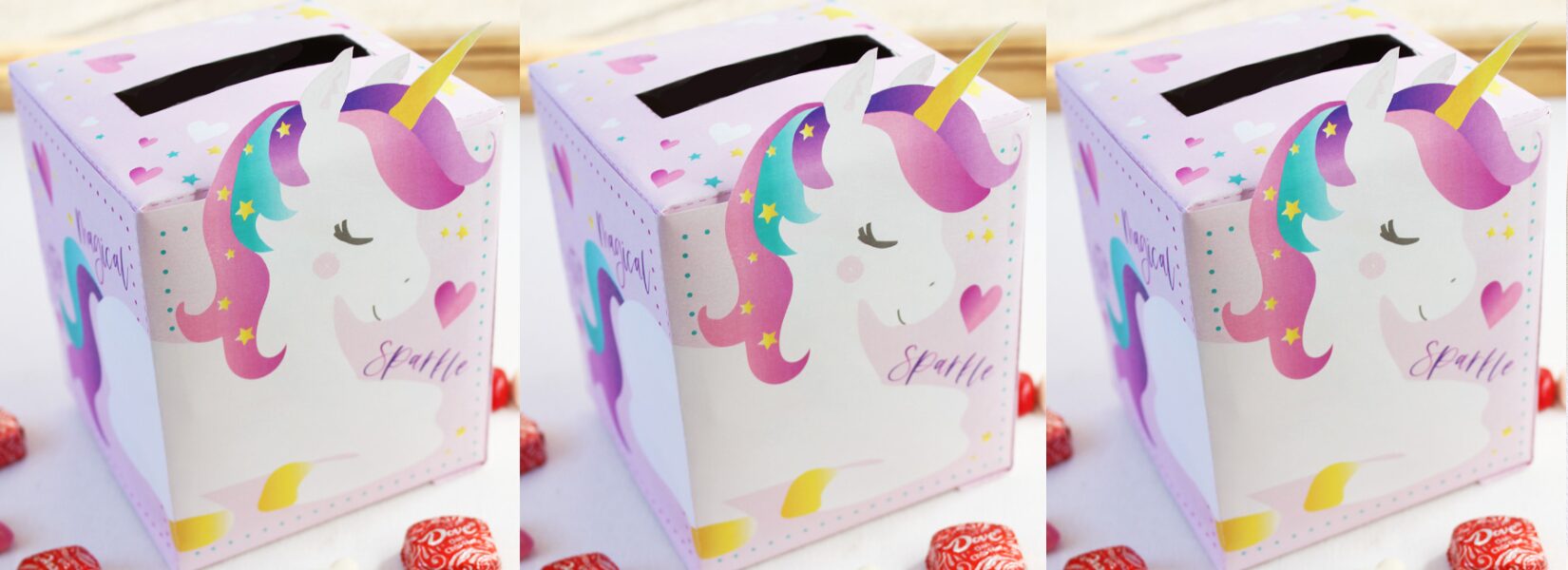 printable unicorn valentine box templates