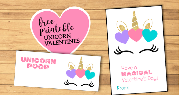 printable unicorn valentines day cards