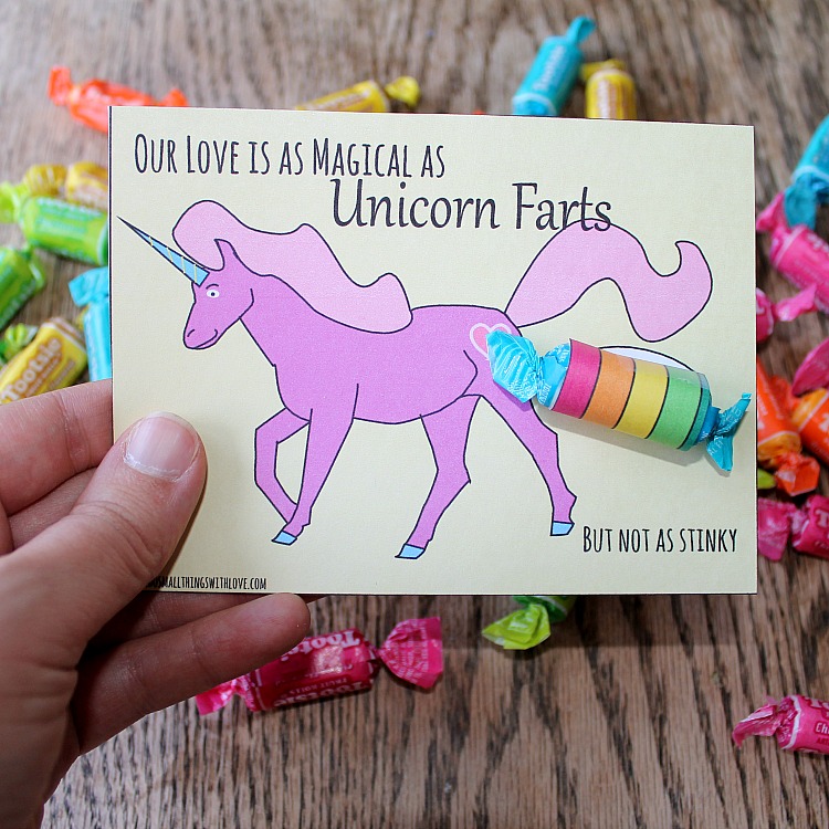 printable unicorn valentines day cards