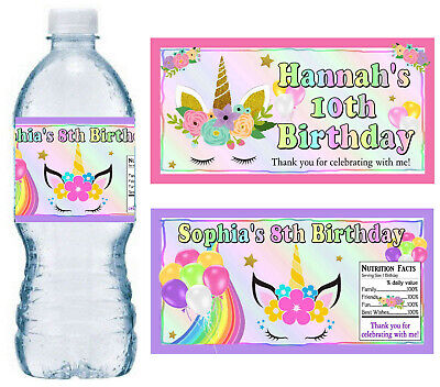 printable unicorn water bottle labels