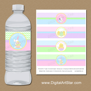 Cute Easter Water Bottle Labels Printable | Digital Art Star