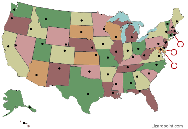 Test your geography knowledge - USA: state capitals quiz | Lizard ...
