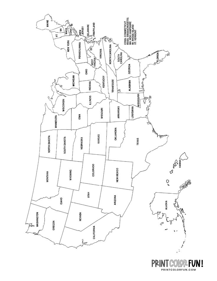 printable united states map color