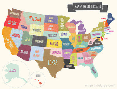 printable united states map for kindergarten