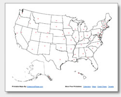 printable united states map with state names and capitals