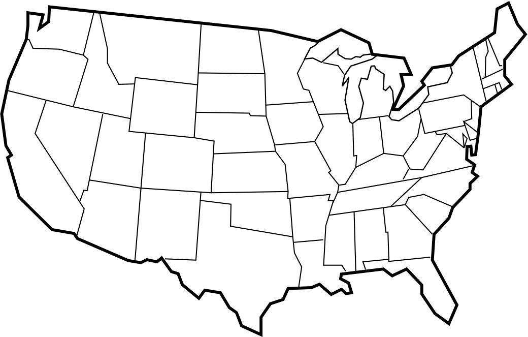 50 States Blank Map - 10 Free PDF Printables | Printablee