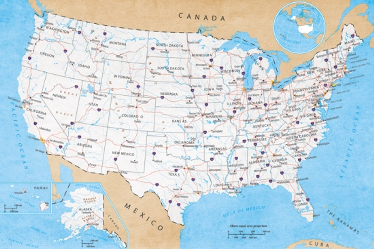 printable united states road map
