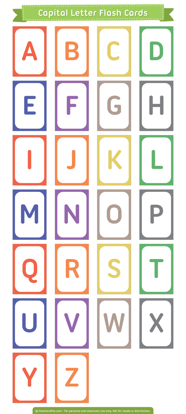 printable uppercase alphabet flash cards
