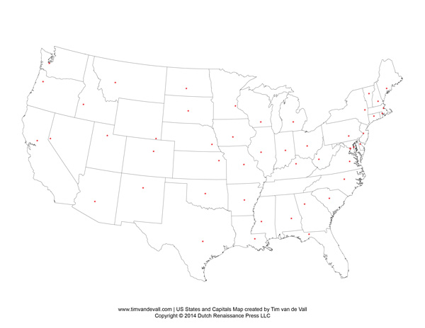 Printable States and Capitals Map | United States Map PDF