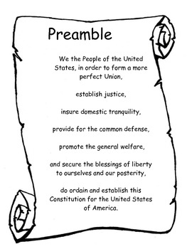Preamble to the Constitution of the United States by Pray Love and ...