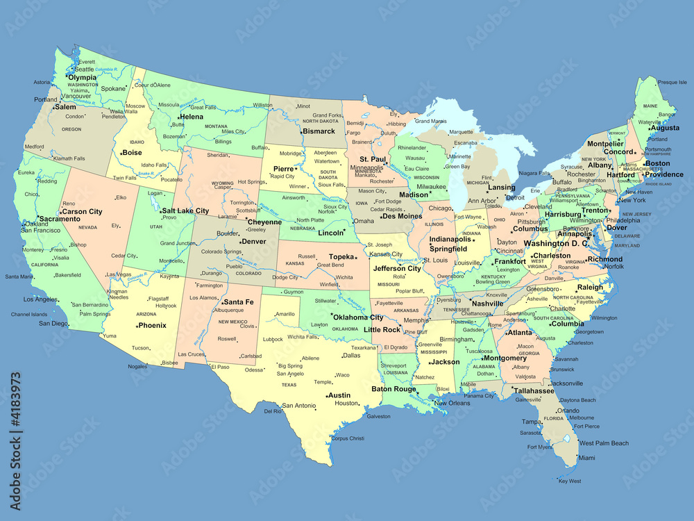Free printable us map cities, Download Free printable us map cities png