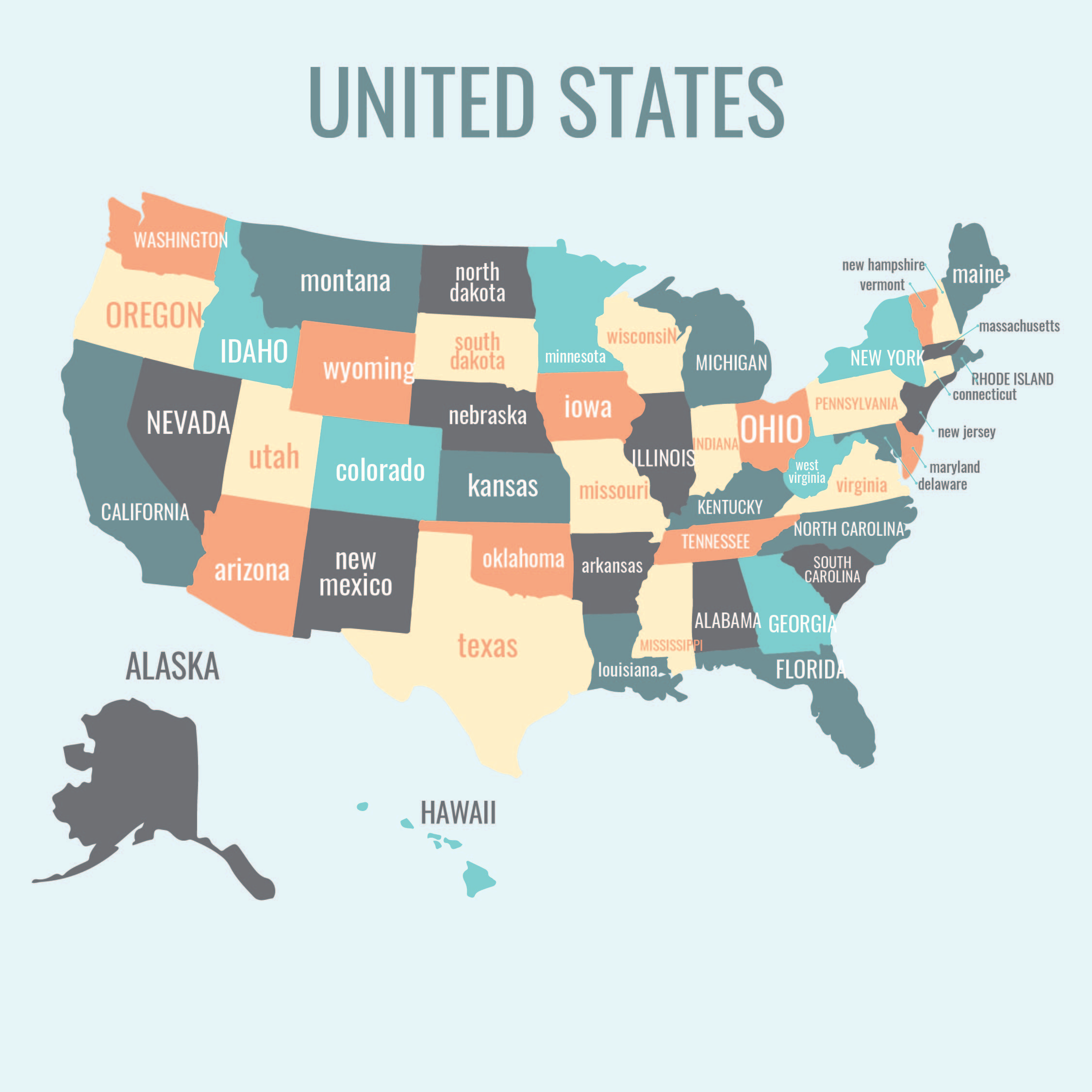 Map Of United States - 15 Free PDF Printables | Printablee