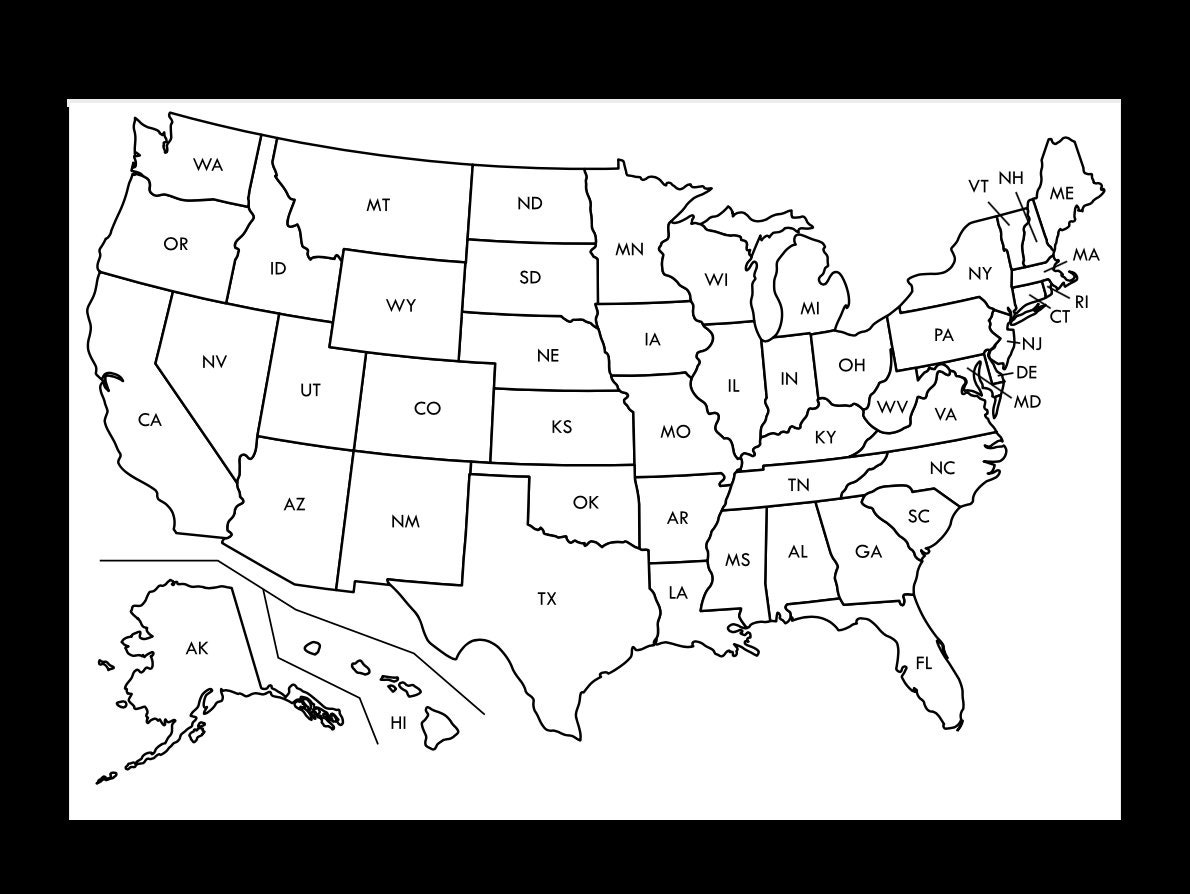 United States Sales Map / Printable Sales Map / PDF/ Business ...
