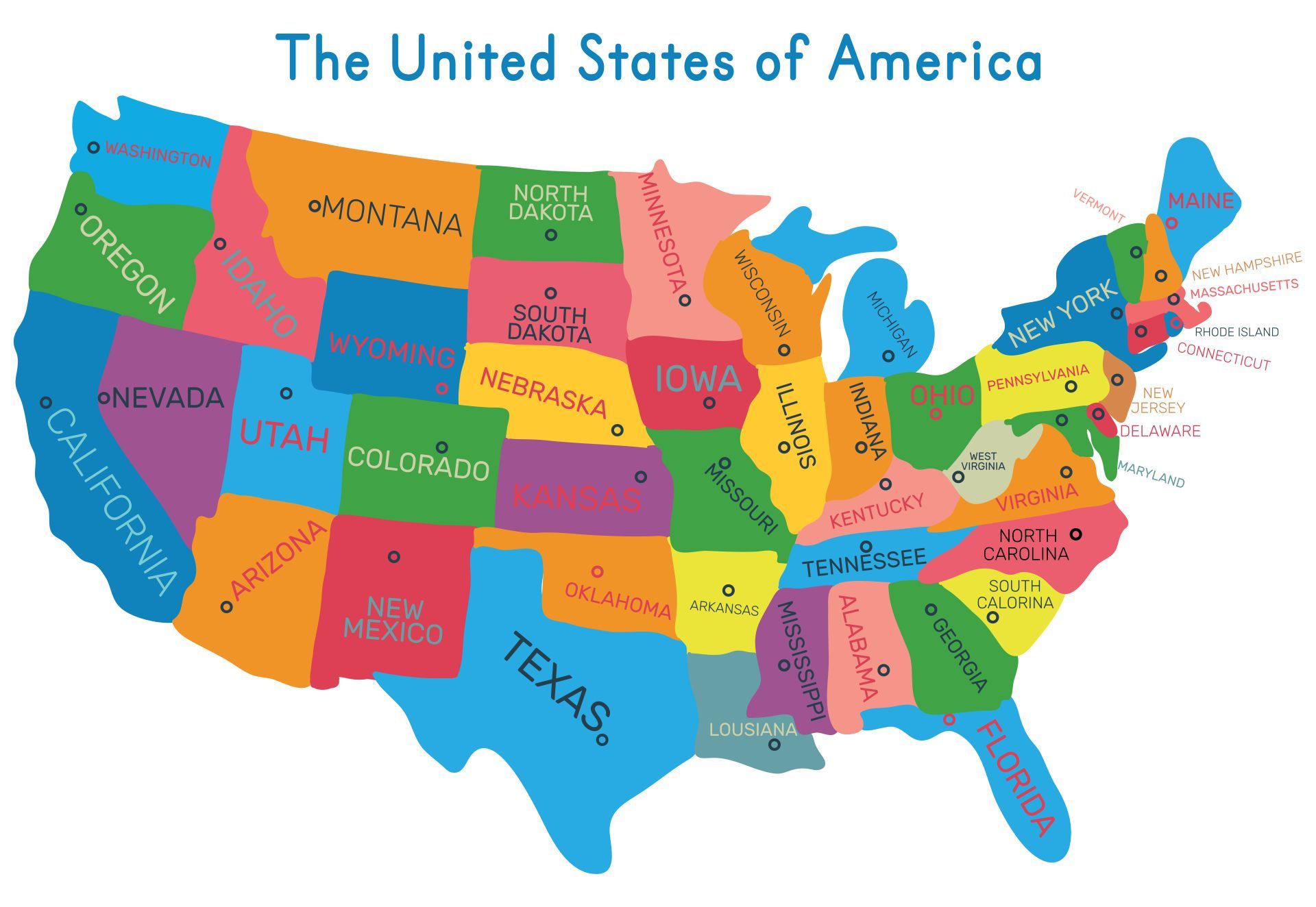 USA Maps United States Colored - 10 Free PDF Printables | Printablee