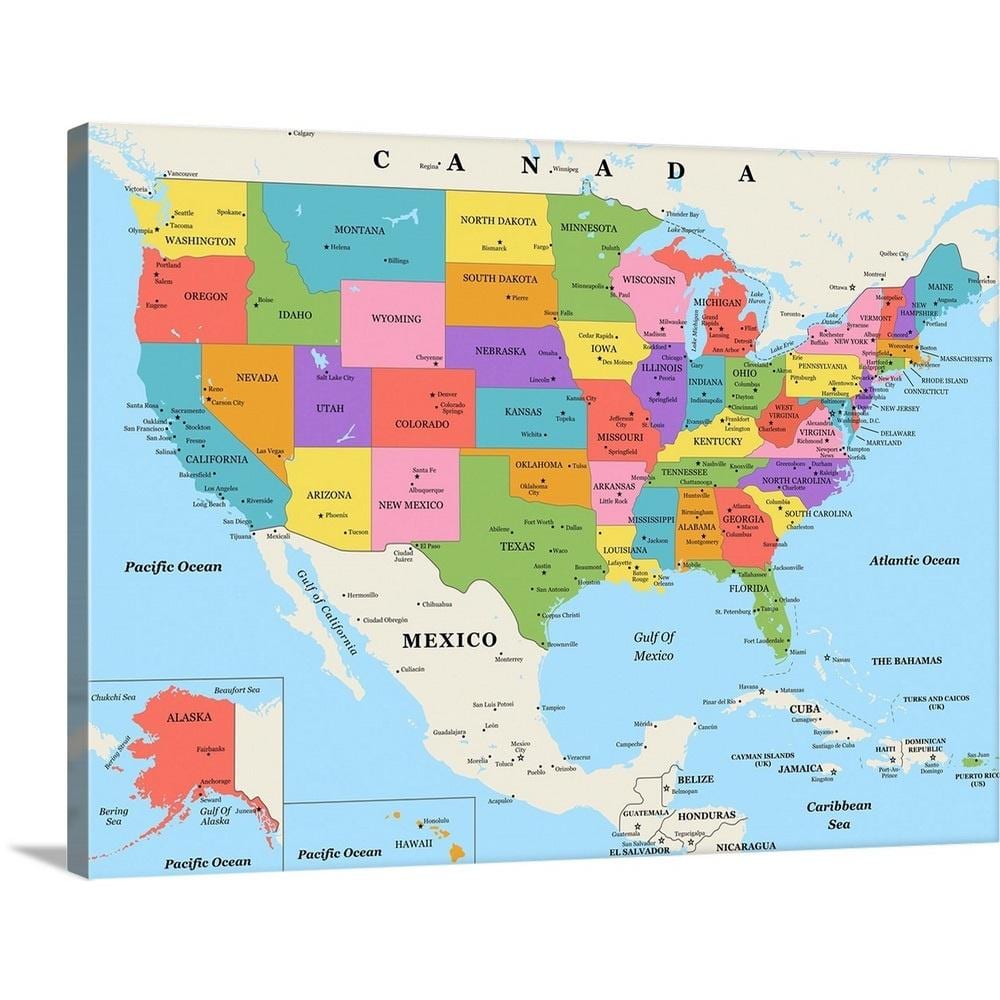 printable us map in color