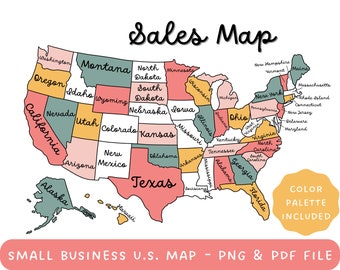 United States Sales Map Coloring Page to Color in Procreate ...