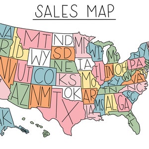 United States Sales Map Coloring Page to Color in Procreate ...