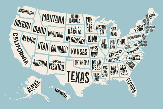 Us Map With State Names Images - Browse 7,941 Stock Photos ...