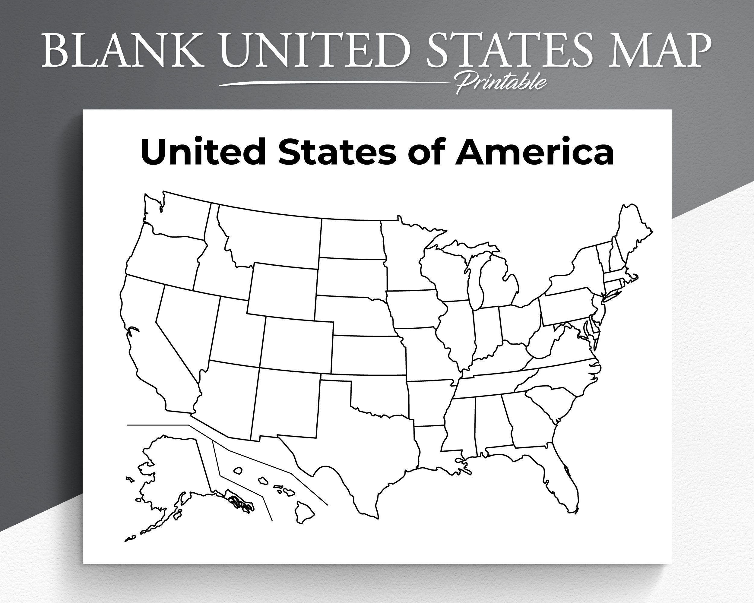 Printable Blank US Map. Educational Map for Kids. USA Coloring ...