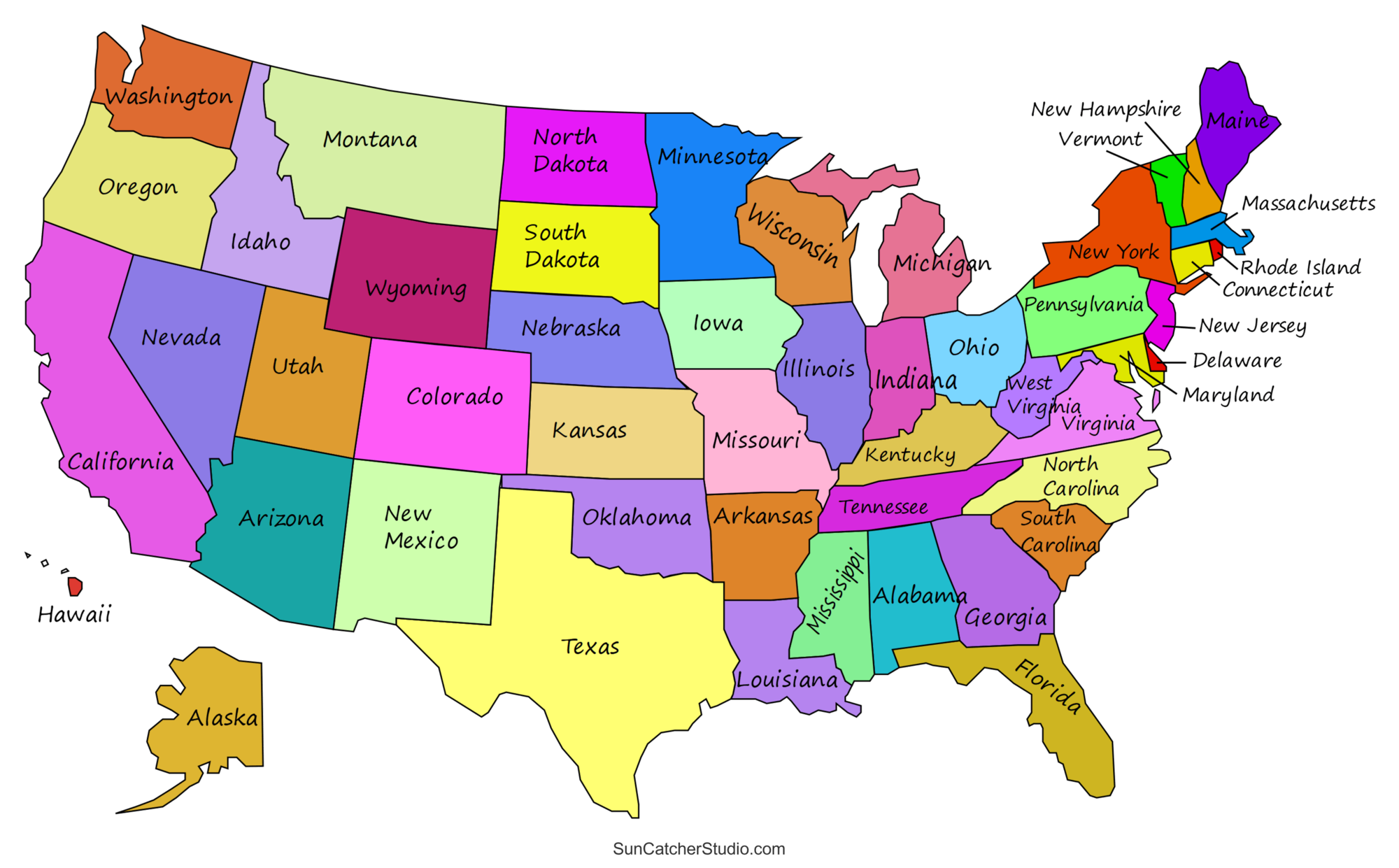 printable us map with major cities