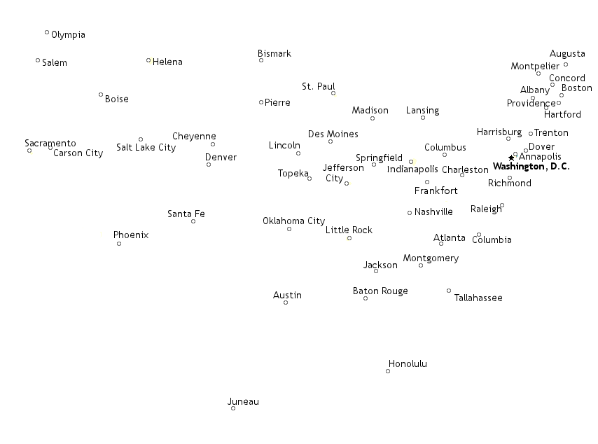 printable us map with major cities
