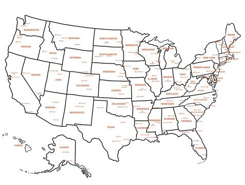 printable us map with major cities