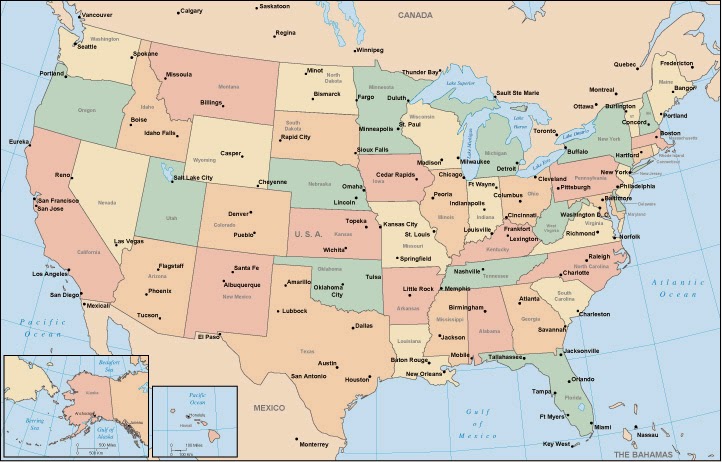 printable us map with major cities