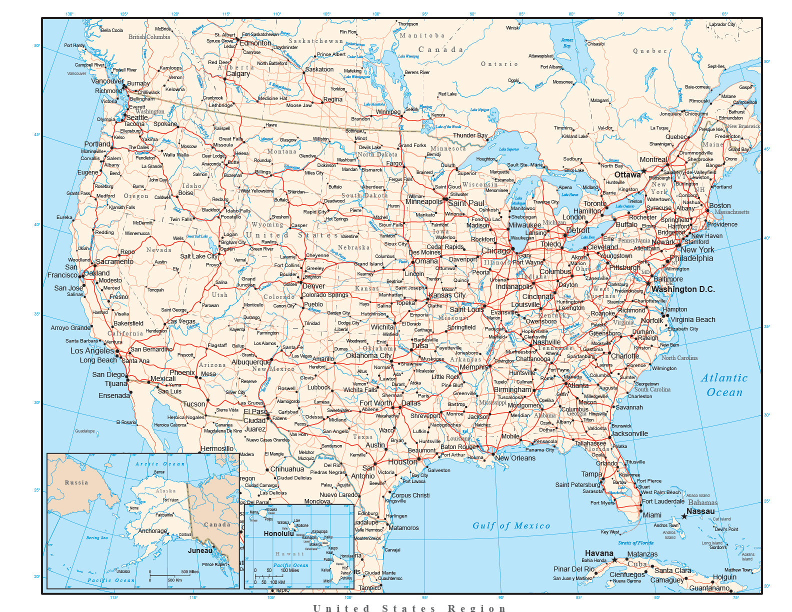 printable us map with major rivers