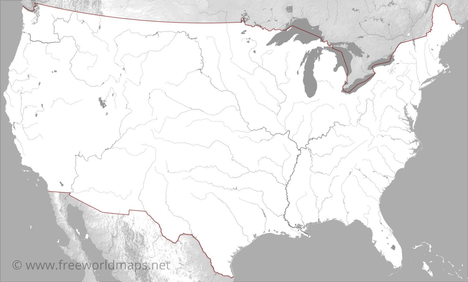US Rivers map