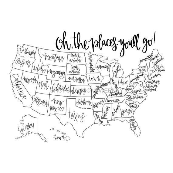 USA Color In Map Digital Download, United States Map, Color In Map ...