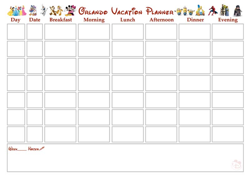 Walt Disney World + Orlando Vacation Planner | Free Printable ...