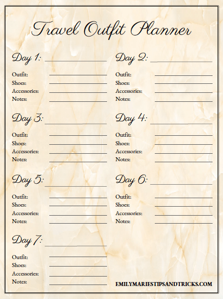 Planning the Perfect Outfit + Free Printable - Emily Maries Tips ...