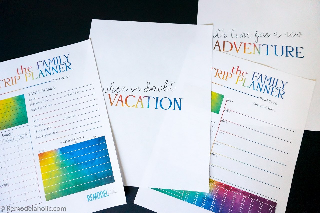 Get Planning! Free Family Vacation Printable Pack + Shirt Designs ...