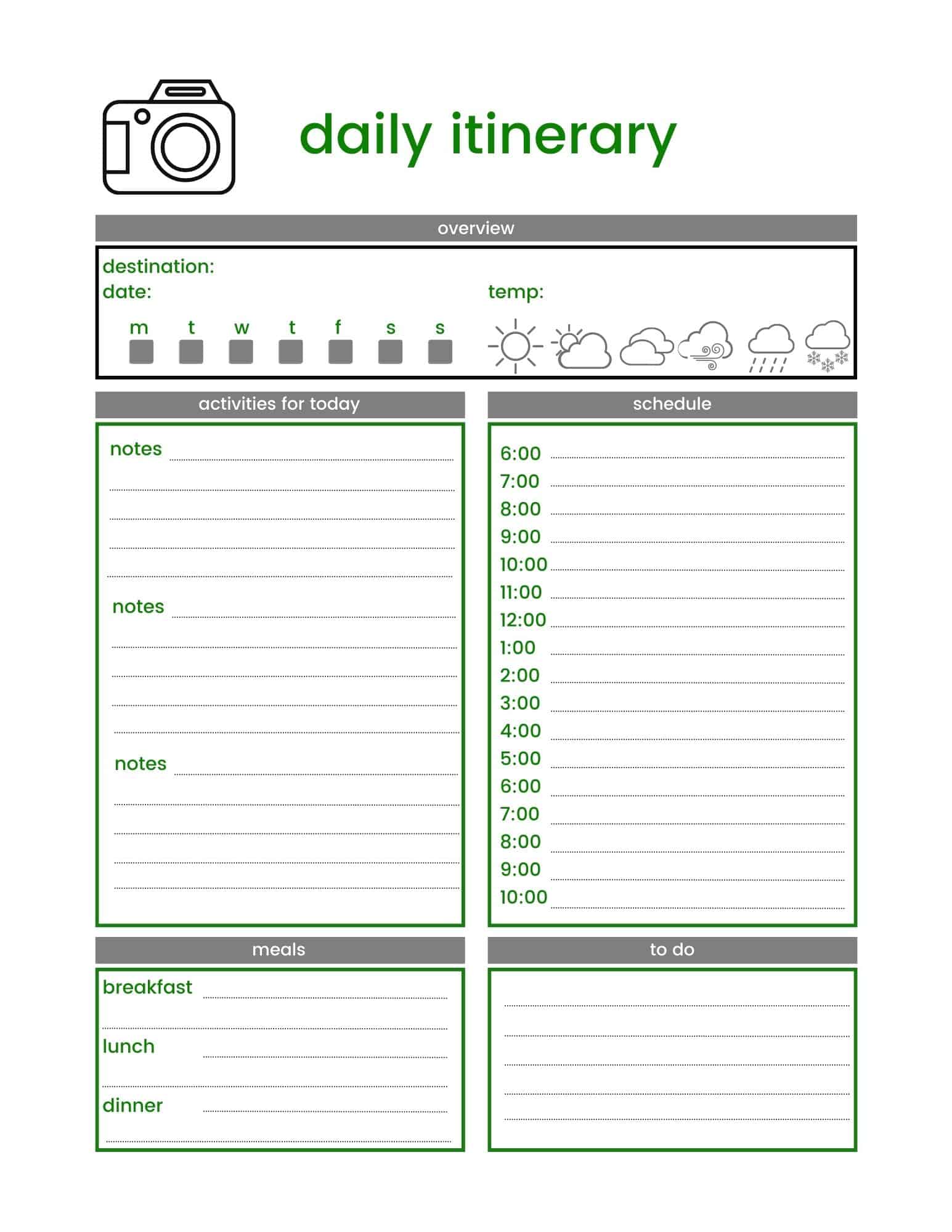 FREE Printable Travel Planner - This Big Adventure
