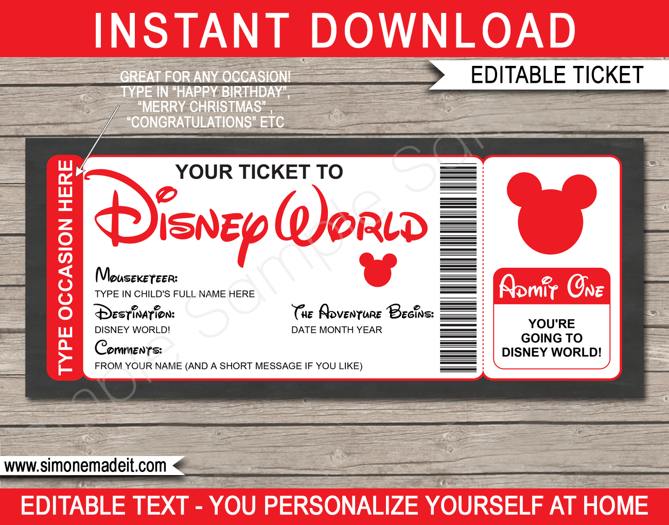 printable vacation tickets