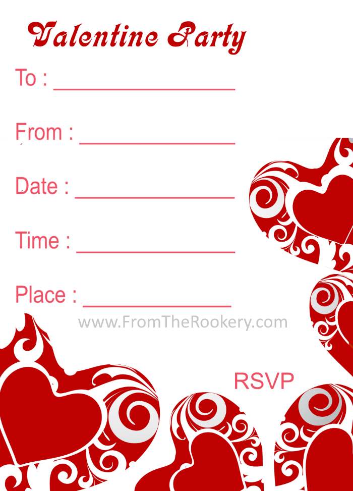 printable valentine birthday party invitations