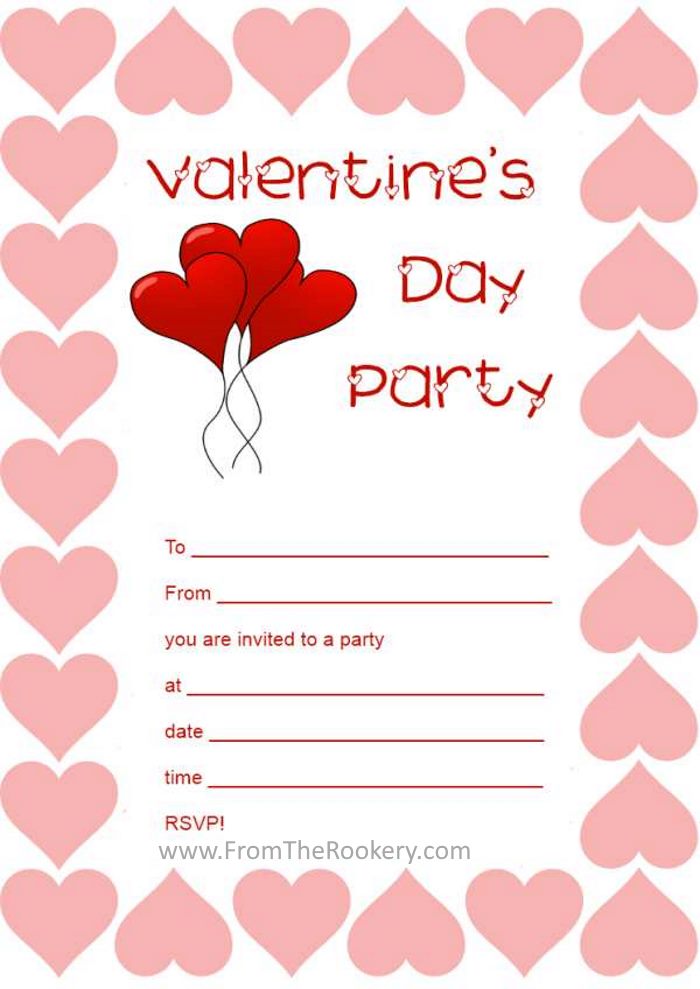 printable valentine birthday party invitations