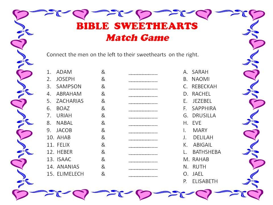 printable valentine games for church