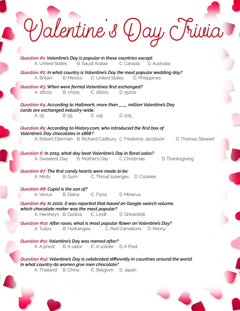 printable valentine games free