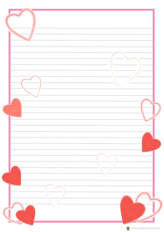 printable valentine note paper