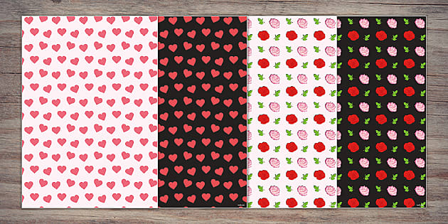 Heart &  Roses Valentines Wrapping Paper | Twinkl Party