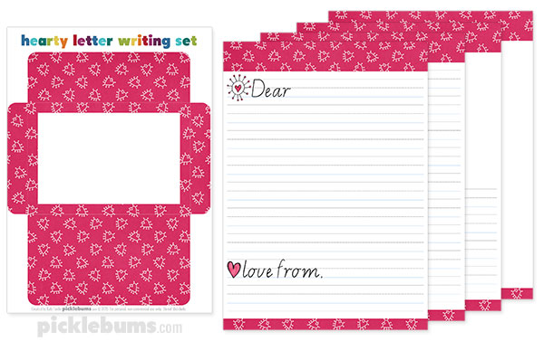 Free Printable Valentines Letter Writing Set - Picklebums