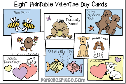 Eight Printable Valentine Day Cards - Printable Craft Patterns