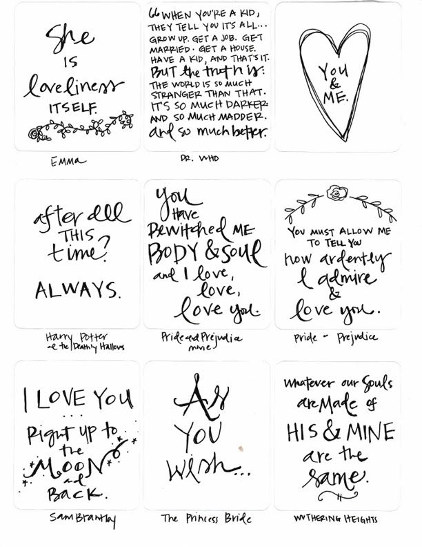 Pocket Page Valentine Quotes {free printable} | Vintage Scrap Shop