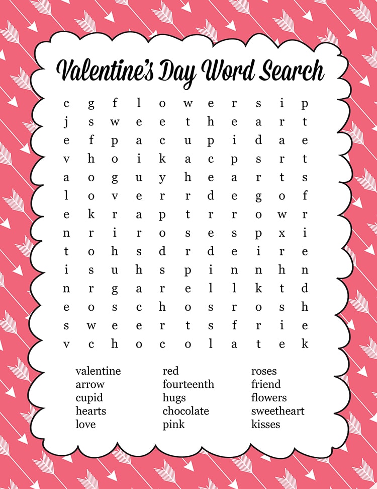 Valentines Day Word Search Print - Lets DIY It All - With ...