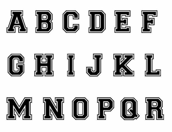 Varsity Font Svg, Varsity Letters, Sport Font, Alphabet Svg, Cut ...